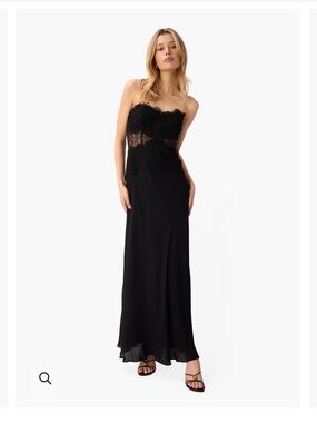 NWT CAMI NYC LUCIENNE Strapless Black Lace Bodice Evening Dress